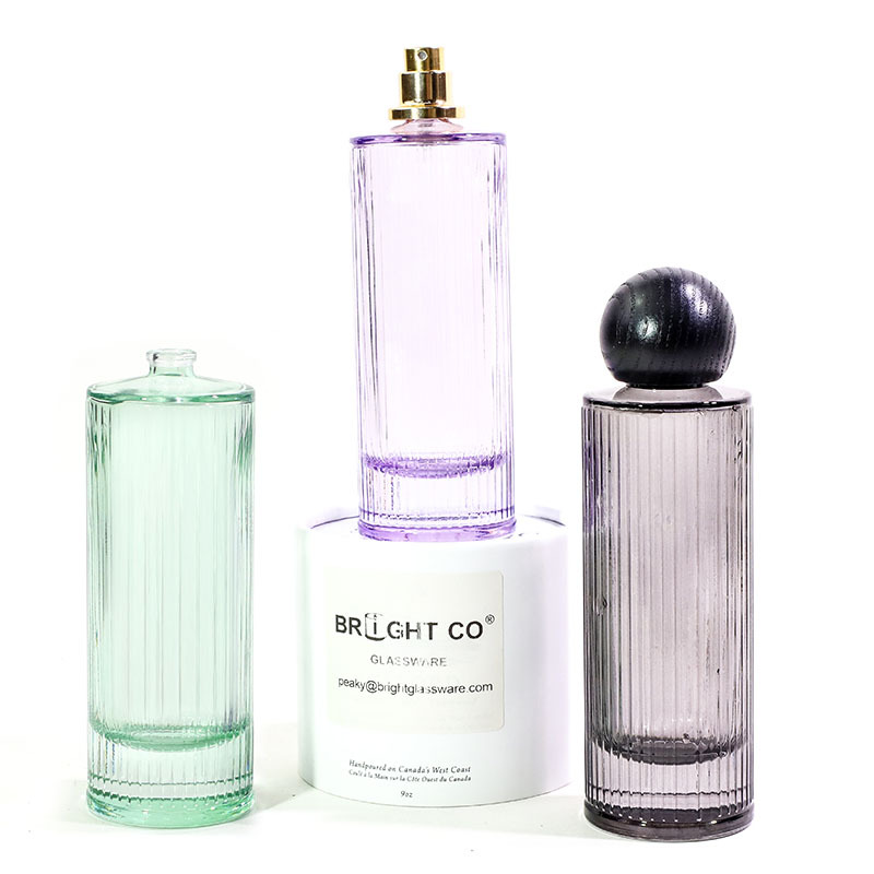 150ml Cylinder Shape Striped Glass Perfume
