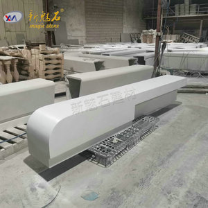 Nouvelle table de jardin en pierre magique UHPCGRC blanche personnalisée pour aménagement paysager - Product Image 2