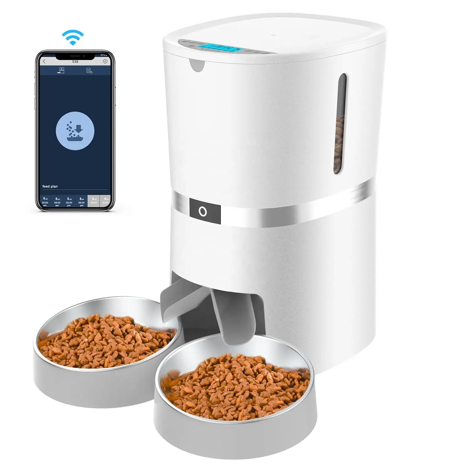 Pets Microchips APP Remote Control Automatic Feeder Cat Dog Smart Feeder Dry Food Storage