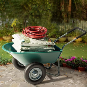 Carretilla doble de jardín de plástico de gran capacidad de 130kg a <span class=keywords><strong>precio</strong></span> barato resistente - Product Image 1