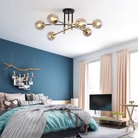 Lampe décorative murale LED style Mid-Century avec abat-jour globe en verre, contrôle par interrupteur, USB, intensité réglable, écologique, pour chambre à coucher