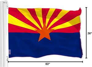 Pour l'Arizona AZ pour la drapeau d'Arizona |   3x5 pieds |   LiteWeave Pro Series Polyester imprimé 150D |   Œillets en laiton aux couleurs vives pour intérieur/extérieur - Product Image 6