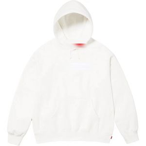 Per Supme felpa con cappuccio piena serie con fodera in pile ricamata per l'inverno 19 fw23fw ampia scatola di fiori di anacardi classico giunto - Product Image 3