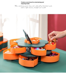 Vassoio Portatile Girevole Multistrato a Petalo per Snack e Frutta Secca, Tavolino con Scomparti Indipendenti, Ingresso Casa - Product Image 6