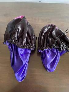 Custom Double Layered Logo Satin Bonnet With Edge <b>Scarf</b> Set Colorful Head Wrap Hair Bonnets Silky Hairband for Adult and Kids - Product Image 2