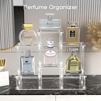 Présentoir à 6 niveaux en acrylique transparent, support pour parfums et colognes, organisateur de parfums pour coiffeuse, support à cupcakes, présentoir de desserts