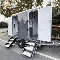 Remorque de toilette mobile, couleur blanche, 2 cales, toilettes portables de luxe à vendre