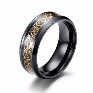 Anillo de Acero de Titanio Nibelung con Diseño de Dragón Azul, Unisex, para Uso Diario - Product Image 5