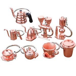 Llavero de metal Kaisifang Mini <span class=keywords><strong>Moka</strong></span> Pot, taza de café 3D, utensilio de café, colgante para coche - Product Image 2