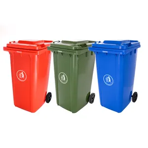 Ngoài trời 240L nhựa bánh Thùng rác bin/thùng rác có thể/thùng rác