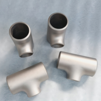 Titanium Equal Tee & Reducing Tee Industri Kimia Tahan Korosi Konektor 3 Arah ASTM B363 Seamless GR2