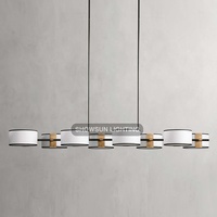 Lustre linéaire de luxe en laiton doré et cuivre, 62 pouces, style simple, finition bronze