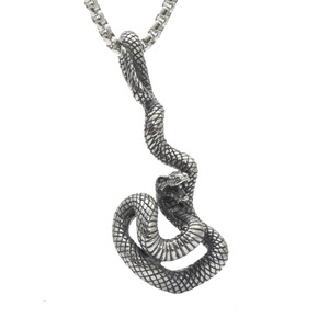 Yunnique Collar con colgante de serpiente de acero inoxidable, joyería de moda unisex, regalo - Product Image 1