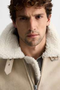 Özel Activewear süet deri ceket yüksek kalite lüks Zip up Sherpa astar ceket erkekler için - Product Image 6