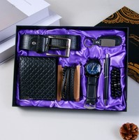 Coffrets Cadeaux en Acier Inoxydable en Gros pour Hommes – Articles Tendance Incluant Bracelets, Portefeuille, Montre, Lunettes de Soleil, Stylo, Porte-clés et Soie