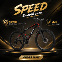 Vélo de montagne pour adultes personnalisé, 24/26 pouces, freins à disque doubles, suspension avant, cadre en acier carbone, pédale ordinaire, 27 vitesses