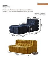 Fauteuil individuel moderne minimaliste en velours, tissage gaufré, emballage roulé, garnissage en éponge compressée, pour l'exportation