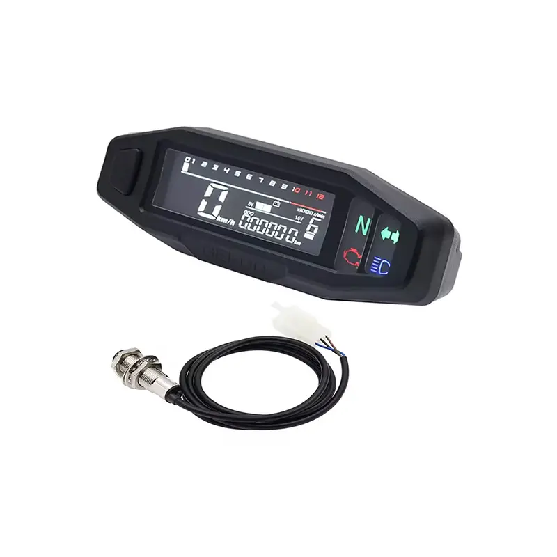 Instrumen LCD modifikasi sepeda motor dengan Tachometer, pengukur bahan bakar, dan Odometer untuk Model CH200 termasuk Set Sensor