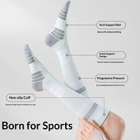 Chaussettes de compression professionnelles en coton tricoté pour le sport, avec bande éponge renforcée, amincissantes, longues, pour la course et le tennis, pour femme, collection printemps