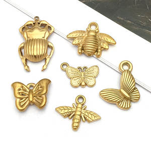 Pendentifs et breloques de luxe en acier inoxydable 316L plaqué or 14k 18k, anti-ternissement, pour la fabrication de bijoux (colliers, bracelets, breloques insectes) - Product Image 2