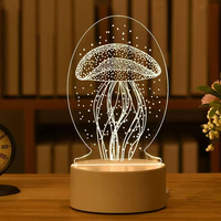 Lampe de table LED 3D en acrylique personnalisée en gros avec logo pour décoration de cadeaux