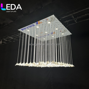LEDA Luxury Wedding Hall <b>Ceiling</b> Flower Acrylic Crystal Bead Curtains Stage <b>Ceiling</b> Lily Rose Beaded Curtain With Led Light - Product Image 1