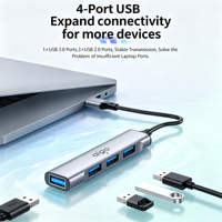 Concentrateur USB Plug and Play, ports mixtes 5 Gbps et 480 Mbps pour ordinateur de bureau à domicile, connexion de plusieurs accessoires filaires