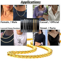 Expédition rapide en stock, collier chaîne cubaine, plusieurs tailles 3/5/7 mm, 45-70 cm, acier inoxydable imperméable, vente en gros, chaîne pour hommes et femmes