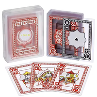 Cartes de jeu de poker en PVC transparent noir, flexibles, lisses, imperméables, avec logo personnalisé imprimé