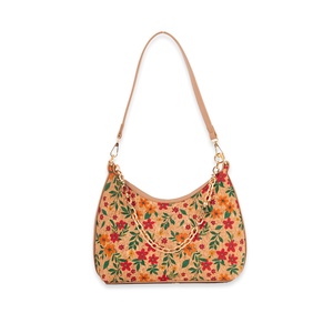 Bolso de hombro/cruzado vintage de estilo étnico con forma de media luna, cierre de cremallera, poliéster, tres correas, estampado de corteza de madera, para uso diario. - Product Image 5