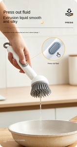 Brosse de nettoyage réglable avec poignée et distributeur intégré pour les rayures des ustensiles de cuisine et des articles de cuisson - Vente en gros de pièces détachées pour appareils électroménagers - Product Image 3