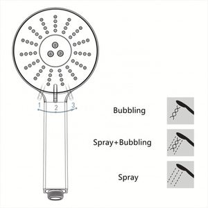 Hot Sale Modern Bath Round <b>Shower</b> Hand 3-function <b>Handheld</b> High Pressure <b>Shower</b> <b>Head</b> <b>With</b> Button Switch - Product Image 4
