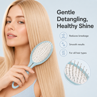 Brosse à cheveux Taolu durable en paille de blé avec aiguilles en acier, brosse démêlante écologique pour massage du cuir chevelu, pour salon et maison