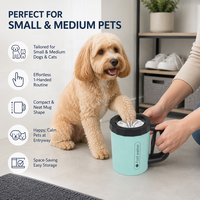 Lave-pattes pour animaux de compagnie à une main, en forme de tasse, avec poignée ergonomique, nettoyeur de pattes de chien portable, lave-pattes pour chiens et chats de petite et moyenne taille, OEM ODM