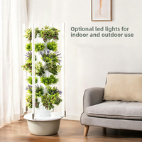 Tour hydroponique verticale avec lampe LED pour culture intérieure/extérieure, en matériau ABS
