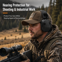 Casque anti-bruit électronique tactique à déconnexion rapide, conception modulaire, NRR 25 dB, protection auditive pour le tir, compatible avec plusieurs casques
