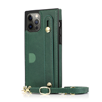 Untuk Iphone 11 Lanyard Kalung Tali Leher dengan Kickstand Pemegang Kartu Kredit Pergelangan Tangan Case untuk Iphone 12 Pro Max Lanyard Dompet Case