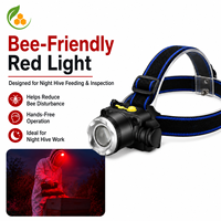 Rot-Weiß-Licht Imkerei-Stirnlampe Rotes Licht Beeinträchtigt die Bienen nicht Wasserdichte Verstellbare Imker-Kopflampe