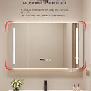Armoire de miroir de salle de bain de toilette étanche moderne de haute qualité avec rangement mural éclairé - Product Image 2