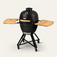 Barbecue en céramique d'extérieur, fumoir au charbon de bois, four rond en céramique, cuisson lente, style américain, Kamado Grill de Guangdong, 60 lb