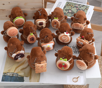 Série de desserts Kapibala : Peluche en fibre de polyester, poupée Capybara, modèle Burger et Biscuit, porte-clés, petit pendentif pour sac à dos, vente en gros
