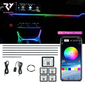 ZY 64 Colors Center Console Saddle Light LED Decorative Lights 18 In 1 Car Ambient Light