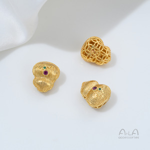 Perles en forme de tête de gourde, en cuivre plaqué or véritable 24 carats, à forte rétention de couleur, fleurs creuses, fabrication artisanale DIY - Product Image 4