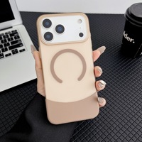 Étui magnétique mat patchwork pour iPhone 18 Pro – Coque rigide bicolore créative pour Apple 17/16 Pro