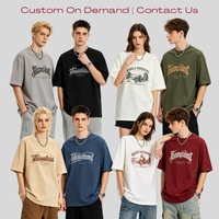 T-shirt personnalisé avec logo vintage, lavage à l'acide, DTG DTF, coton lourd, t-shirt oversize pour homme, 100% coton pour t-shirt homme