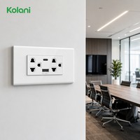 120 Modüler Dikey 6 Delikli Evrensel Duvar Prizi, USB-A Tip-C Hızlı Şarj Portlu, 16A 250V Gizli Priz, Otel Kullanımı İçin