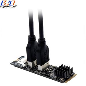 Dual 10 Гбит/с 2 USB 3,2 Type-E в NGFF M.2 NVME ключ-M интерфейсный адаптер ASM3142 с SATA 15Pin кабель питания - Product Image 5