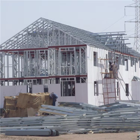 Maison préfabriquée familiale de style moderne à double étage, villa en acier léger, maisons modulaires préfabriquées