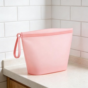 Silicone <b>Reusable</b> Transparent Square Kitchen Food Storage <b>Bag</b> Leakproof Dishwasher Eco Friendly Non Toxic <b>Freezer</b> Safe - Product Image 4