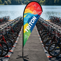 Drapeau à plumes personnalisé Triton, impression recto-verso, affichage publicitaire pour événements en plein air, kit complet